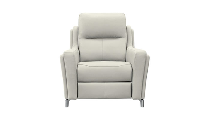 Parker Knoll Portland Armchair Como Dove Leather Brushed Steel Leg